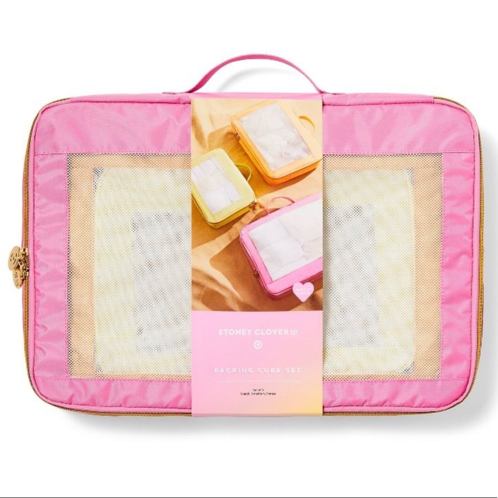 NWT Stoney Clover Lane x Target 3pc Packing Cube Set Pink/Orange/Yellow